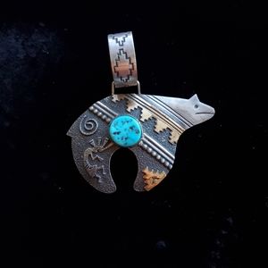 Authentic Tommy Singer Navajo Bear Pendant
